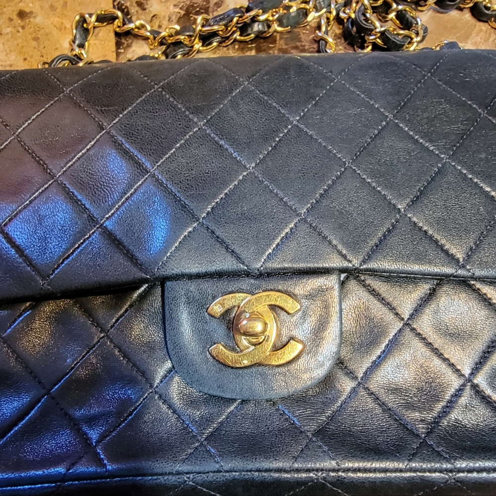 Chanel Double Flap Bag Medium Lambskin Gem